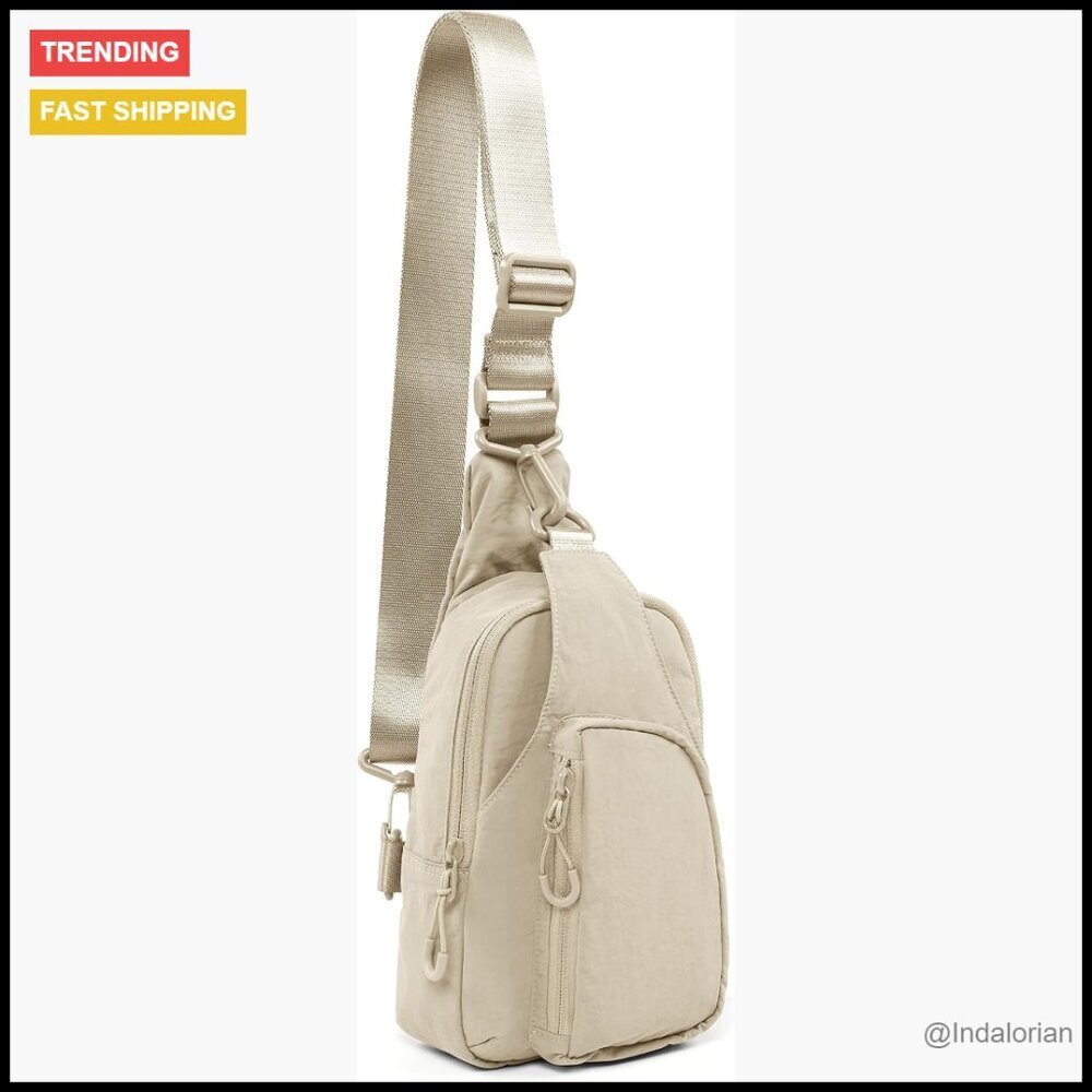 Lightweight Nylon Sling Bag Adjustable Crossbody Backpack Casual Travel Hiking